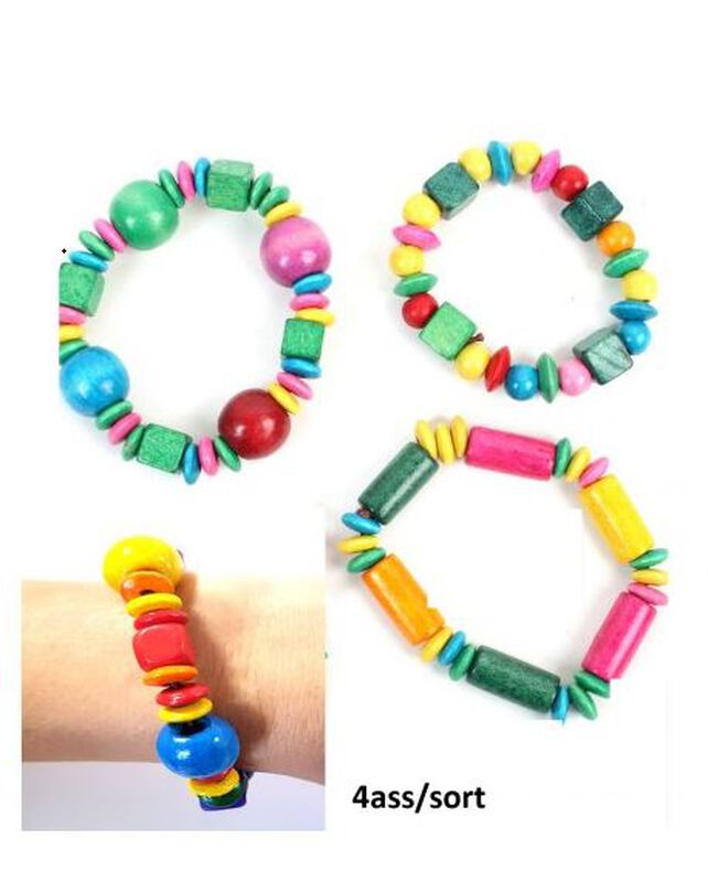 Speelgoed armbandjes met houten kralen