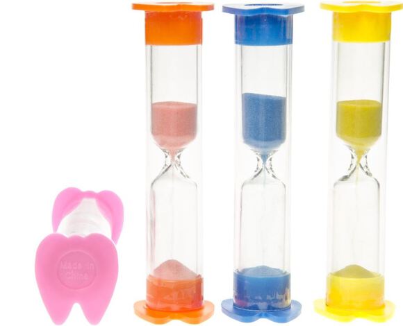 Speelgoed zandloper tand 9,5x2,5x2,5cm