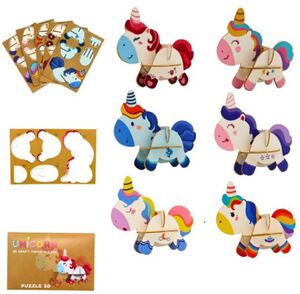speelgoed 3d puzzel 12x8cm unicorn assorted