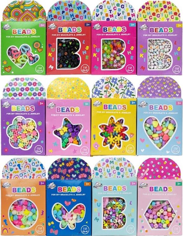 Speelgoed kralenset met 1 meter koord 7,5x12,5cm