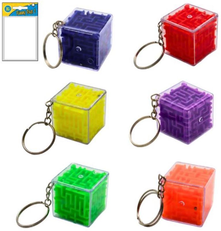 Speelgoed sleutelhanger/geduldspelletjes 3cm kubus