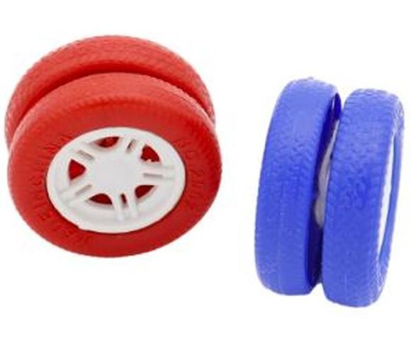 Speelgoed yoyo 4cm wiel rood/blauw