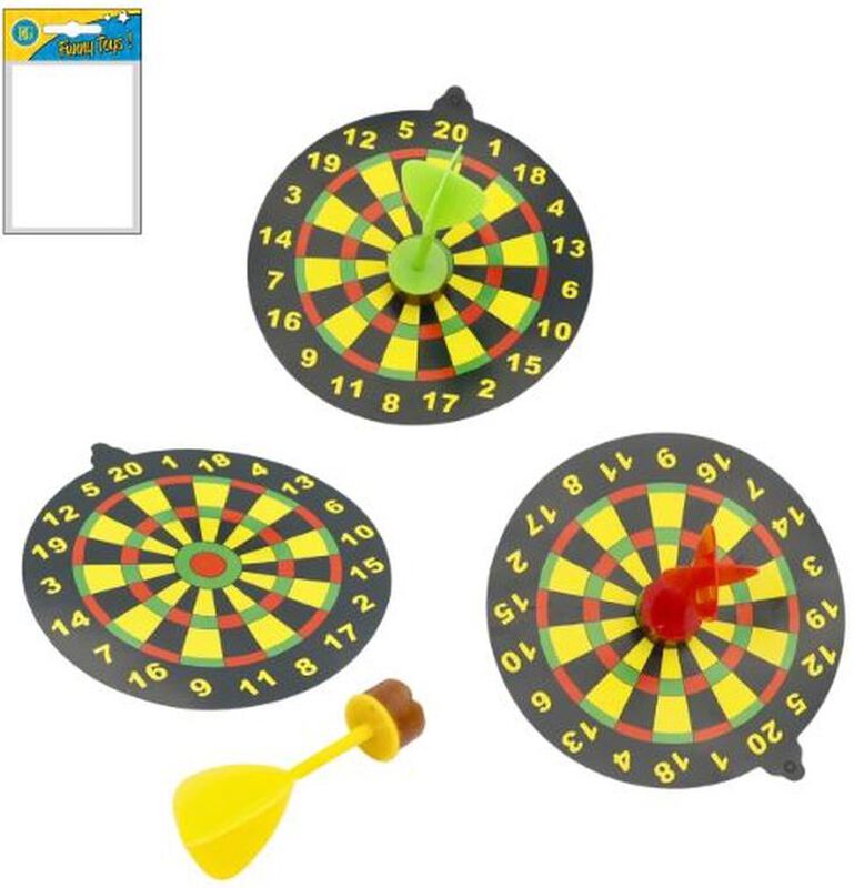 Speelgoed game dartbord 10,5cm sticky in bag