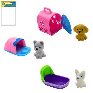 speelgoed hondje in mandje 5,5cm assorted